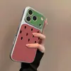 Capa Melancia Color Block Adequada para iPhone 17 Pro Max, Novo Modelo para Apple 16 Pro, Niche 15 Pro, Textura de Couro para 14