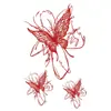 Pegatinas de Tatuaje Impermeables Florales Mariposa Roja Transfronterizas, Forma Suave e Inteligente, Fáciles de Aplicar y Quitar, Tatuajes Personalizados Estilo Hada
