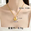 Tienda de oro mismo estilo collar con incrustaciones de diamantes color oro arena para mujer estilo étnico nacional chino colgante con forma de gota de agua cepillada para mujer accesorios de lujo ligero Yiwu