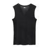 Camiseta sin mangas para hombre estilo americano 100% algodón Nuevo modelo 2026 Blanco Algodón Puro Elástica Deportes Fitness Corte Ajustado Camiseta sin Mangas de Verano para Hombre