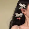 Clip para el Cabello con Lazo de Encaje de Cereza para Dulces Sueños de Primavera, Pinza Lateral de Atmósfera Dulce, Accesorio de Moda para el Cabello