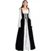 Popular Vestido Largo Medieval Renacentista Europeo y Americano para Mujer Vestido Retro con Tirantes y Cinturón Vestido Largo de Palacio para Mujer