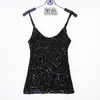 Nuevo chaleco pequeño ajustado de moda con lentejuelas, camisola sexy versátil 06#