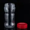 Botella Redonda PET de Grado Alimenticio de 420 ml Champiñones Shiitake Secos y Orejas de Madera Tapa Roja Sellado Hermético A Prueba de Humedad A Prueba de Moho Etiquetado Personalización