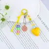 Llavero Estilo Coreano Estilo Miu Color Caramelo Forma de Corazón Cara Sonriente, Colgante Creativo DIY Fresco, Versátil para Bolsos y Fundas de Teléfono