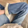 Jeans para Mujer Otoño e Invierno Forrados de Polar Engrosados Tallas Grandes Chica Gordita Cintura Alta Sueltos Estrechos Adelgazantes Forma de Pera Pantalones de Pierna Ancha