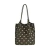 Bolso tote de lunares estilo coreano nuevo 2026, gran capacidad, moda retro, estilo relajado, casual, chic y adecuado para ir al trabajo