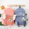 Set de Mochila Escolar de Cuatro Piezas para Estudiantes de Campus Juvenil Mochila Ligera Pequeña Fresca Mochila de Gran Capacidad para Tercero a Sexto Grado