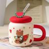 Taza Hervidor de Agua Mini Kt Taza Oficina Taza de Cerámica con Tapa Taza Hogar para Beber Regalo de Alto Valor para Niñas