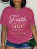 Camiseta Feminina Estampada de Verão Simples Casual Solta Top