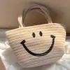 Nova bolsa de palha tecida com smiley 2023 armazenamento [entrega em peça única]]