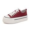 Zapatos de Lona con Suela Gruesa para Mujer 2026 Primavera Nuevos Versátiles Deportivos de Caña Baja Blancos Punta Redonda Negros Tenis Casuales