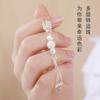 Pulsera de cuentas con transferencia de noria para mujer, de plata de ley, combinable con todo, con nicho de plata, joyería ligera de lujo, joyería de alta gama al por mayor.