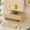 Soporte Elevado para Monitor con Cajón, Almacenamiento Refrigerado, Soporte para Portátil, Base para Teclado Elevado