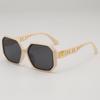 Nuevas Gafas de Sol de Moda con Patilla de Letra Hueca de Montura Grande Poligonal, Degradadas, de Caja, Retro, de Alta Gama, con Protección Solar