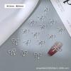Joyería de Aleación con Forma de Lazo para Manicura Estilo Japonés de Celebridad de Internet Textura de Lujo Estilo Pequeño Fragante Pajarita Decoración para Uñas Dorada y Plateada