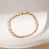 Pulsera transfronteriza personalizada de circonita de colores, estilo de lujo ligero, estilo simple europeo y americano, diseño de nicho, exquisito accesorio para la mano