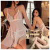 Lingerie Sexy, Não Precisa Tirar, Tamanho Grande, Luxo Leve, Camisola de Renda com Renda e Renda em V Profundo, Robe de Renda, Uniforme para Mulheres