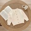 Conjunto de Dos Piezas para Niña: Cárdigan de Punto con Patrón de Olas + Pantalones Cálidos para Exteriores con Parches en Dos Tonos Rojo Atuendo de Año Nuevo para Bebé