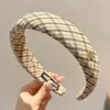 Diadema dulce a cuadros de dopamina para mujer, fresca y casual para el uso diario, diadema de corona alta para maquillaje y lavado de cara, accesorio para el cabello