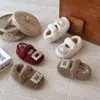 Zapatos de Felpa Ins Plus 2026 Otoño e Invierno Nuevos Zapatos de Princesa con Pedrería Estilo Coreano Zapatos Cálidos de Algodón con Suela Suave para Niñas