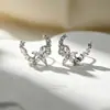 Série de Brincos de Sete Dias: Brincos de Estrela e Lua para Mulheres, Pino de Prata S925, Brincos Elegantes e Luxuosos de Alta Qualidade