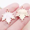 Yuku30 Estilos de Colgantes de Aleación con Imitación de Hoja de Arce con Goteo de Aceite Accesorios para Pulsera DIY Pendientes Llavero