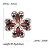 Broche pequeno e fresco requintado de liga com strass em formato de trevo de quatro folhas vazado, broche de pino de joia de moda criativa para vestido de dama