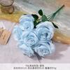 Ramo Búlgaro Falso de 9 Cabezas Simulado Flor de Seda Flor Artificial de Plástico Decoración de Sala de Estar de Alta Gama Flor de Boda Producto Terminado