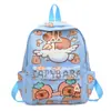 Mochila Escolar Infantil Kapibala Estampada Fofa Grande Capacidade Leve Mochila Literária para Menina do Ensino Fundamental Venda por Atacado
