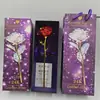 Set de Regalo Caja con Flor Rosa de Lámina de Oro Imitación 24K 520 Evento del Día de San Valentín Flor de Regalo Pequeña Romántica
