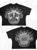 Camiseta de calle de hip-hop con estampado de dibujos animados, holgada, estilo gótico Harajuku, de algodón, de manga corta, para hombre y mujer.