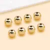 1 pieza de cuenta espaciadora redonda de cobre color oro real/blanco K para pulseras, collares y accesorios de joyería con cuentas DIY