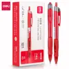 Bolígrafo Deli S60 Rojo para Estudiantes Bolígrafo de Gel Profesores Corregido Tareas Bolígrafo de Presión 0.5mm Presión
