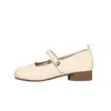 Zapatos Mary Jane blancos para combinar con faldas, nuevos zapatos de ballet de suela blanda 2026, zapatos de tacón bajo exquisitos de estilo francés, zapatos de tacón grueso para mujer