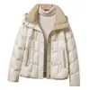 Chaqueta de Algodón para Mujer Corta 2026 Invierno Holgada con Capucha Elegante Ligera Chaqueta Pequeña Acolchada de Algodón Ropa Exterior Cálida Ropa de Algodón