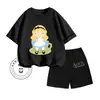 Aliexpress Transfronteiriço Camiseta de Verão Fofa de Desenho Animado Meninos e Meninas Versão Q Estampa de Desenho Infantil