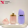 Botella Plana Redonda para Protector Solar 30ml 50ml Botella para Crema Protectora Empaque para Limpiador Facial Set de Botellas Vacías para Viaje Botella con Dispensador