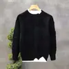 Suéter de tricô falso duas peças para homens e mulheres, bordado em toalha, tridimensional, casaco quente de outono e inverno, solto, preguiçoso, roupa de lã