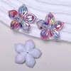 Nuevos Pendientes DIY de Flor de Cinco Pétalos Perforada Estampada en Acrílico, Colgante para Cadena de Teléfono, Funda de Teléfono, Accesorios para Pasadores