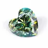 Wuzhou Piedra Sintética Moissanita Verde Forma de Corazón Joyería Collar Colgante Anillo Montura Piedra Piedra Suelta Artesanías