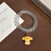 Colgante de Dibujos Animados Hilo de Teléfono Transparente Goma para el Cabello Cuerda para Cola de Caballo Pulsera con Colgante de Oso Accesorio para Moño para Mujeres