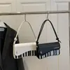 Bolso Versátil para Mujer 2025, Bolso Cuadrado Pequeño de Moda y Aspecto de Alta Calidad, Nuevo Bolso Bandolera de un Solo Hombro, Bolso para Mujer con Rayas Contrastantes Estilo Teclas de Piano