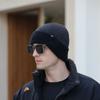 Gorro de punto de gamuza nuevo transfronterizo europeo y americano para hombre, gorro de lana con protección para los oídos cálido de invierno, puntera de color liso, marca de moda
