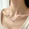 Elegante e Gentil Estilo Feminino Colar de Cristal em Forma de Gota, Moderno e Simples, Versátil Corrente para Clavícula Estilo Minimalista Ins, Novo Modelo