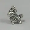 Plata de Ley 999 Colgante de Riqueza Inmediata Caballo de Madera Pequeño Colgante de Caballo Volador Pulsera de Caballo del Zodiaco Accesorios de Cuerda Roja Dropshipping