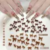 Acessórios para Unhas com Laço Cor Café Maillard Outono e Inverno Novos Laços Borboleta Estéreo Diamantes para Unhas DIY Usáveis