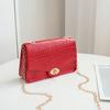 Crocodilo padrão sólido cor crossbody bolsa quadrada pequena 2023 nova moda all-match cadeia bloqueio pequena clara bolsa de ombro das mulheres