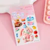 Pegatinas 5D tridimensionales con relieve para niñas, dibujos animados infantiles, autoadhesivas, impermeables, decoración DIY para funda de teléfono, patrones pequeños