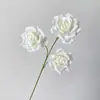 Flor Artificial Rosa Elsa de 3 Cabeças, Flor Artificial para Casamentos, Material de Tecido de Seda, Rosa Aberta com Pétalas em Cor Gradiente